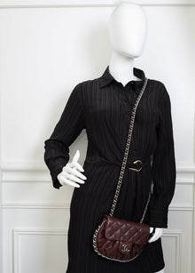 Chanel Burgundy Chain Around Small Flap Bag