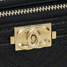 Chanel Black Le Boy Double Zip Wallet On Chain Pouch