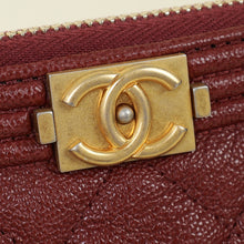 Chanel Dark Burgundy Le Boy O Case Medium Pouch