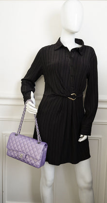 Chanel Metallic Purple Classic Double Flap Medium Bag