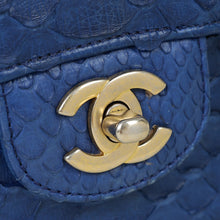Chanel Blue Python Classic Mini Flap Bag