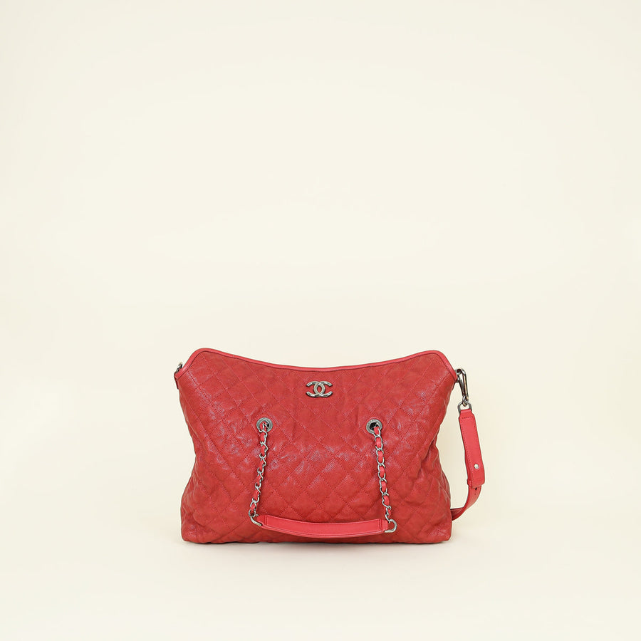 Chanel Red French Riviera Tote Bag