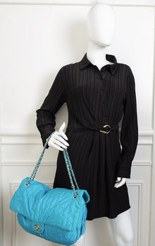 Chanel Turquoise Soft Shell Jumbo Flap Bag