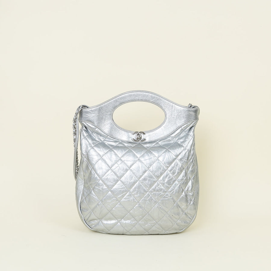 Chanel Metallic Silver 31 Shopping Bag
