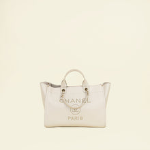 Chanel Ivory Studded Deauville Tote Bag