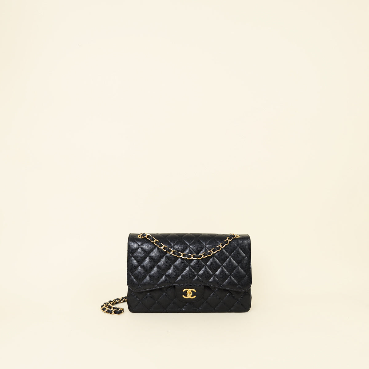 Chanel Black CC Classic Double Flap Jumbo Bag