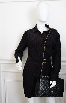 Chanel Black CC Classic Double Flap Jumbo Bag