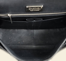 Chanel Black CC Classic Python Double Flap Jumbo Bag