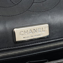 Chanel Black CC Classic Python Double Flap Jumbo Bag