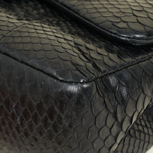 Chanel Black CC Classic Python Double Flap Jumbo Bag