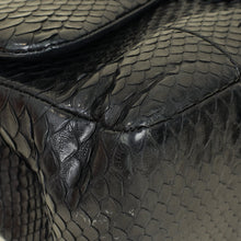 Chanel Black CC Classic Python Double Flap Jumbo Bag