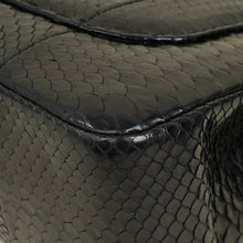 Chanel Black CC Classic Python Double Flap Jumbo Bag