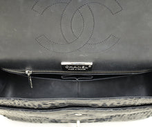 Chanel Black CC Classic Python Double Flap Jumbo Bag