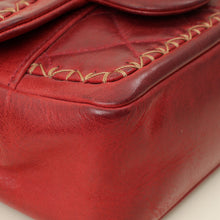 Chanel Red CC Whipstitch Mini Square Flap Bag