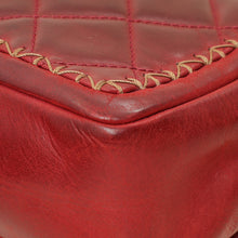 Chanel Red CC Whipstitch Mini Square Flap Bag