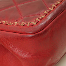 Chanel Red CC Whipstitch Mini Square Flap Bag
