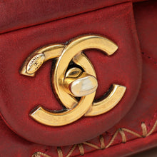 Chanel Red CC Whipstitch Mini Square Flap Bag