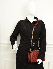 Chanel Burgundy Le Boy Medium Flap Bag
