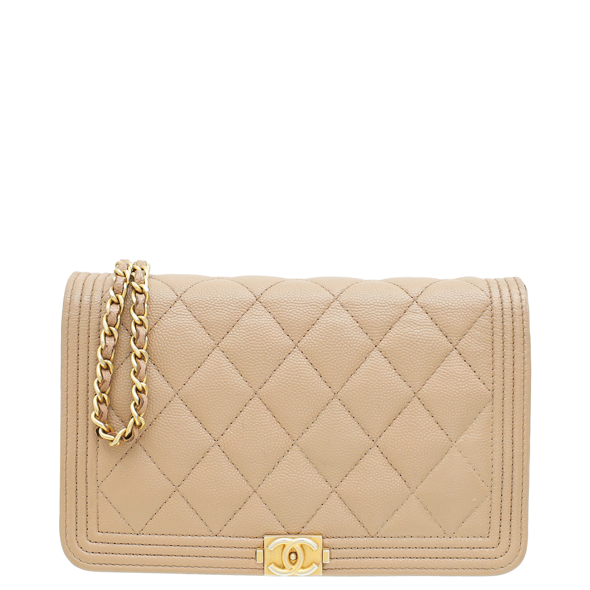 Chanel Beige Clair Boy Wallet on Chain