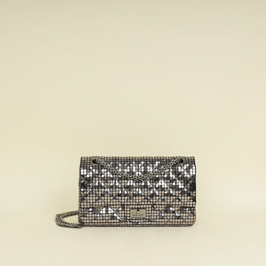 Chanel Metallic Black Mirror 2.55 Reissue Double Flap 225 Bag