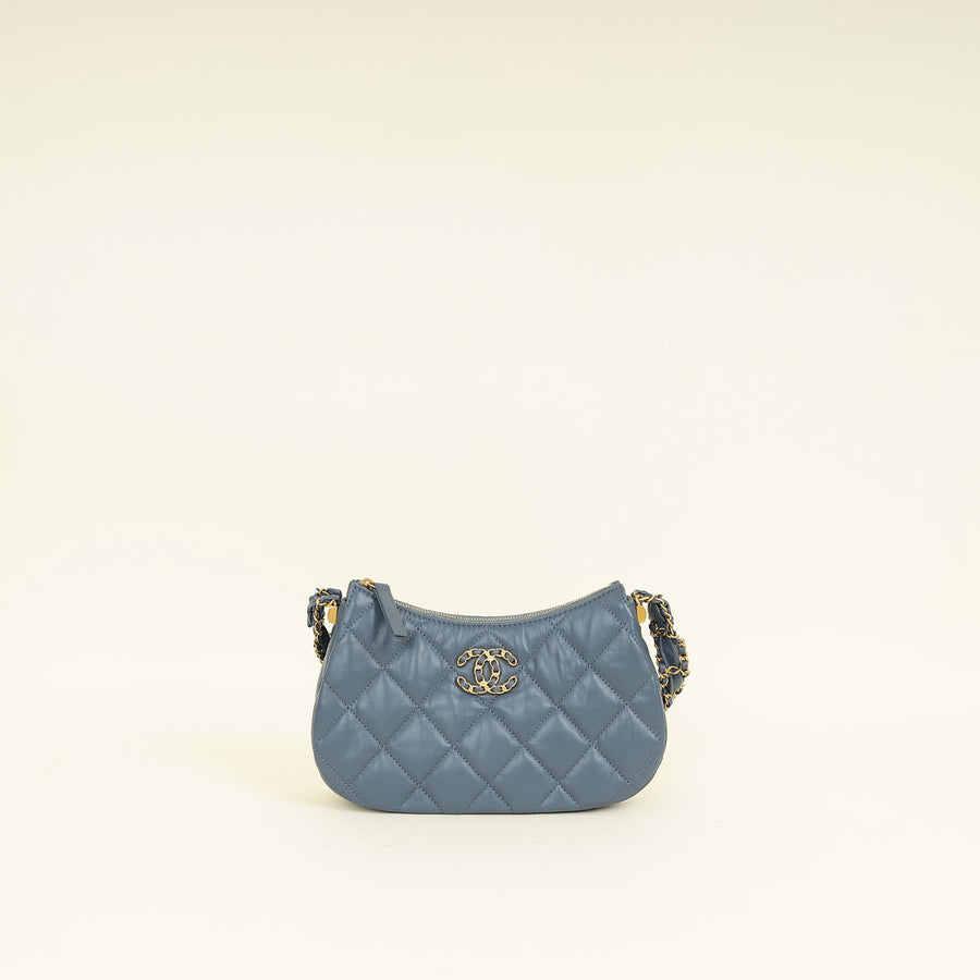 Chanel Stone Blue 19 Hobo Bag