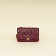 Chanel Violet CC Heart Lock Wallet On Chain