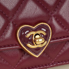 Chanel Violet CC Heart Lock Wallet On Chain