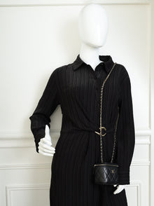 Chanel Black CC Links Mini Vanity Case With Chain
