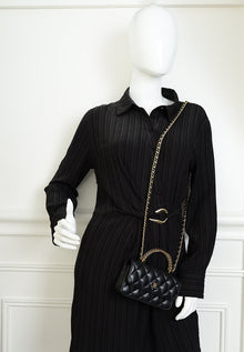 Chanel Black CC Resin Top Handle Clutch Chain