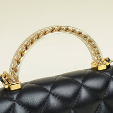 Chanel Black CC Resin Top Handle Clutch Chain