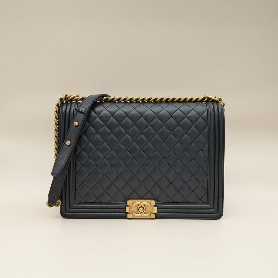 Chanel Black Le Boy Quilted Large Bag