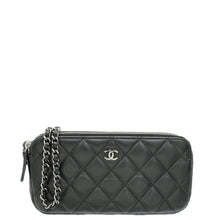 Chanel Black CC Classic Double Zip Clutch With Chain Crossbody Bag