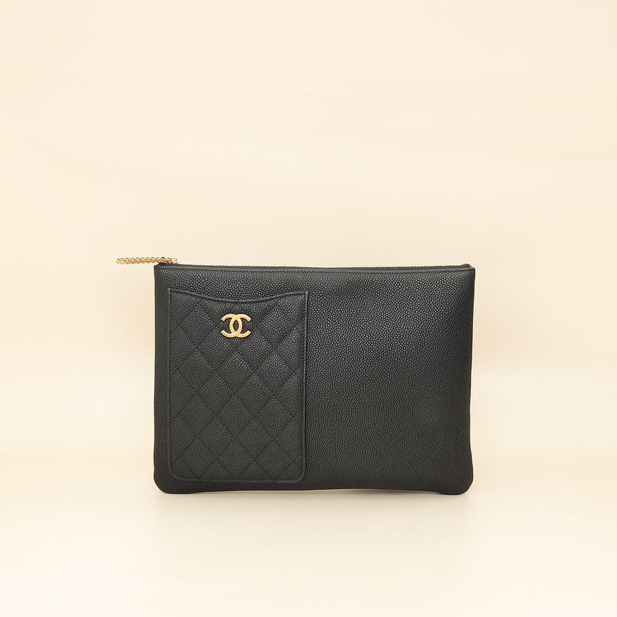 Chanel Black CC Front Pocket Pouch