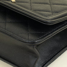 Chanel Black CC Filigree Wallet On Chain