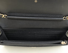 Chanel Black CC Filigree Wallet On Chain