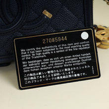 Chanel Navy Blue CC Filigree Vanity Small Case