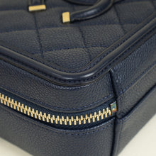 Chanel Navy Blue CC Filigree Vanity Small Case