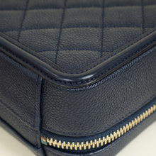 Chanel Navy Blue CC Filigree Vanity Small Case