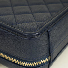 Chanel Navy Blue CC Filigree Vanity Small Case