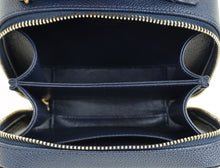 Chanel Navy Blue CC Filigree Vanity Small Case