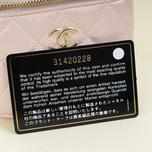 Chanel Metallic Light Pink CC Pearl Mini Vanity With Chain