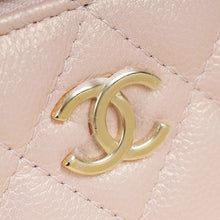 Chanel Metallic Light Pink CC Pearl Mini Vanity With Chain