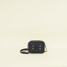 Chanel Black CC Filigree Vanity Clutch With Chain