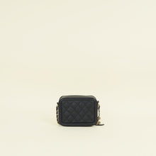 Chanel Black CC Filigree Vanity Clutch With Chain
