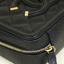 Chanel Black CC Filigree Vanity Clutch With Chain