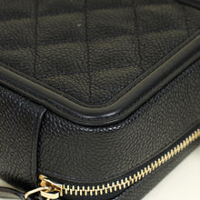 Chanel Black CC Filigree Vanity Clutch With Chain