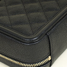 Chanel Black CC Filigree Vanity Clutch With Chain