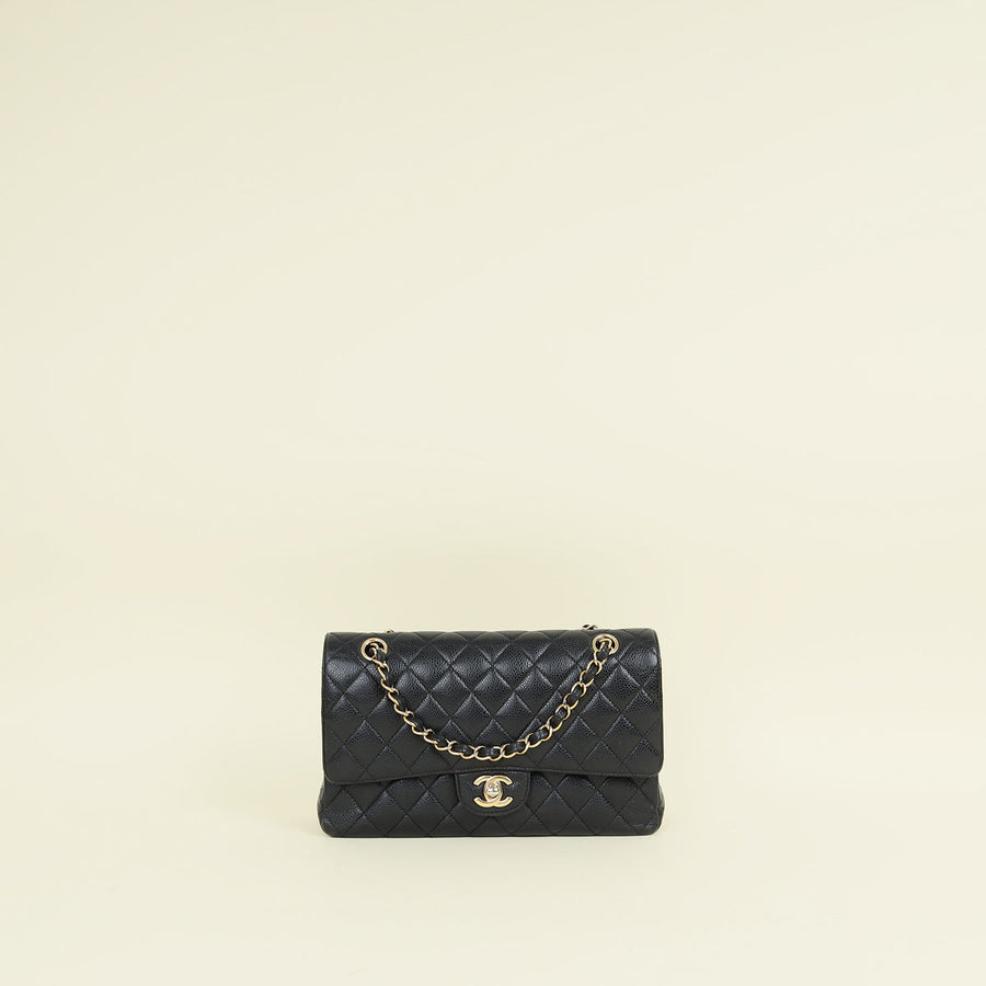Chanel Black CC Classic Double Flap Medium Bag