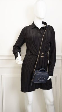 Chanel Navy Filigree Vanity w/ Chain
