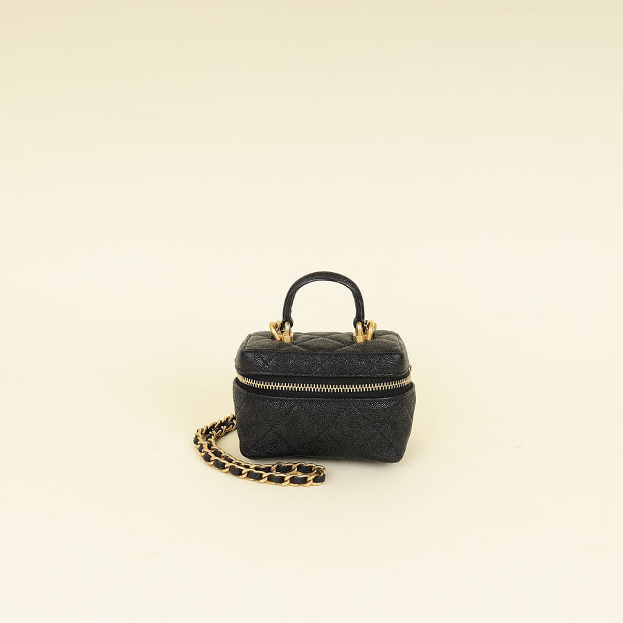 Chanel Black CC Micro Vanity Case with Chain Bag